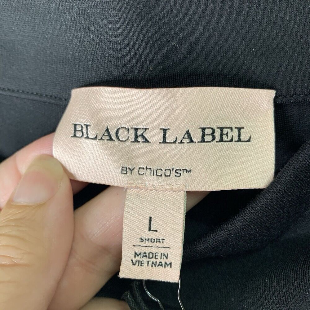 Chico Black Label Flare Pull-On Pants Womens Size Large SHORT Black NWT $139 - Picture 3 of 11